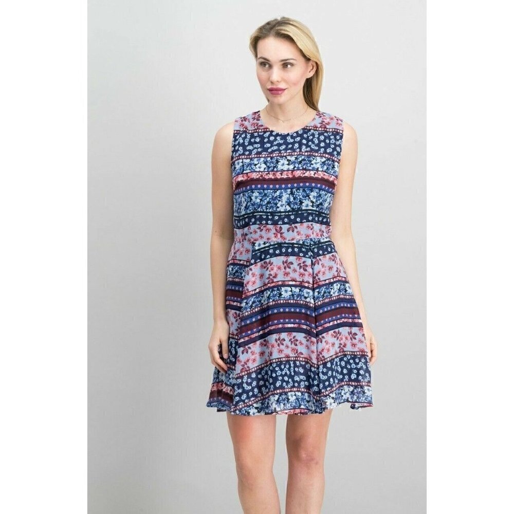 Maison Jules Womens Floral Printed Fit & Flare Dress Size S XL - Picture 3 of 12